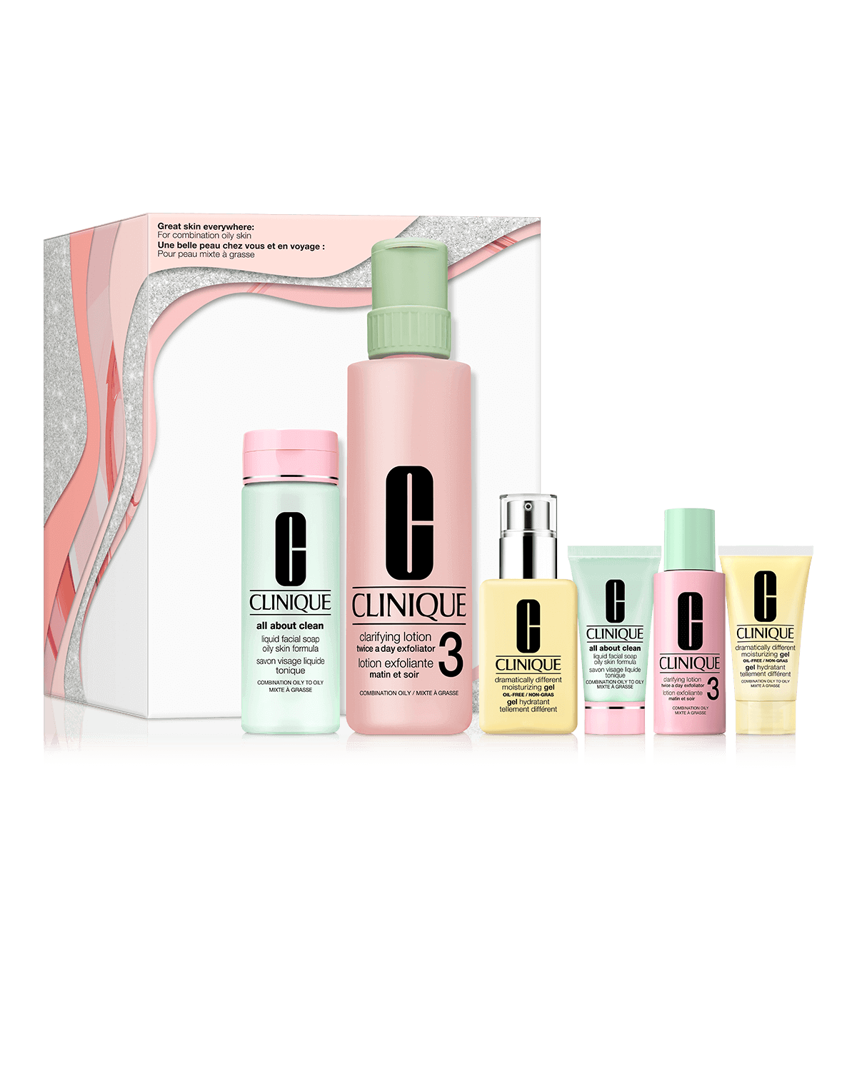 Set de 3 Pasos Clinique Great Skin Everywhere Para Piel Grasa