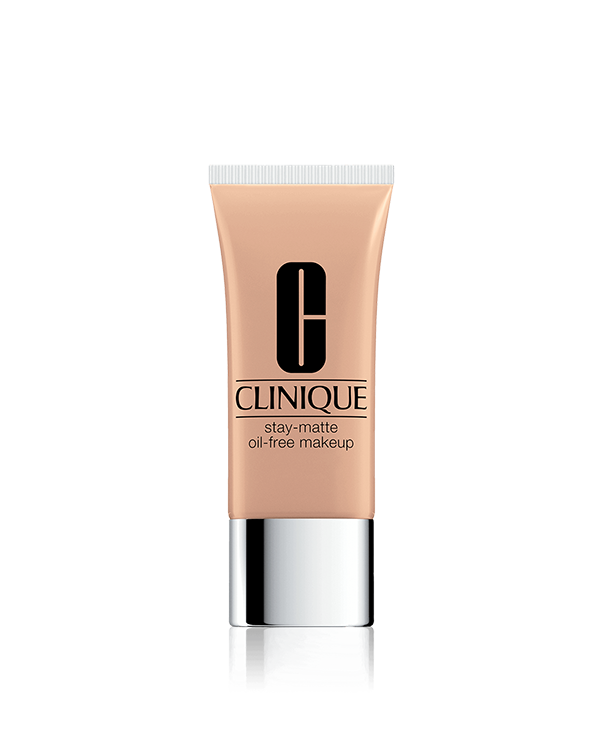 Base de Maquillaje Matificante Stay-Matte Oil-Free Makeup, La fórmula con patente en trámite absorbe el brillo, controla la grasa y resiste la transpiración. Y se mantiene mate todo el día.