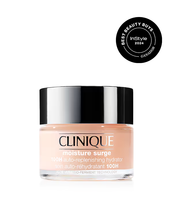 Crema Hidratante en Gel Moisture Surge™️ 100H, Nuestro hidratante favorito, fórmula crema en gel sin aceite con biofermento de aloe y ácido hialurónico para una hidratación que dura 100 horas.