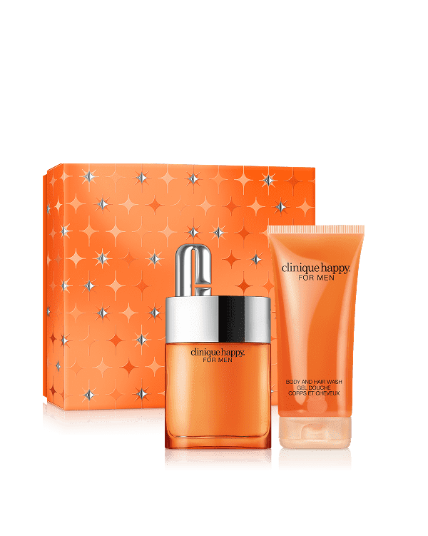 Set de Fragancias Happy For Men Set, Un dúo de fragancia y cuidado personal fresco para hombres.