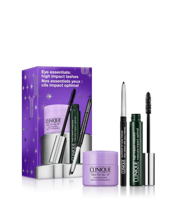 Set de Maquillaje Eye Essentials High Impact Lashes, Los esenciales de Clinique para un look de ojos impactante y definido.