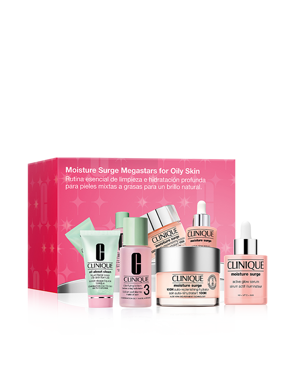 Set para el Cuidado de la Piel Moisture Surge Megastars para Piel Grasa
