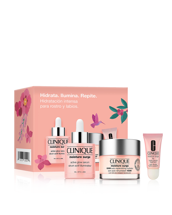 Set de Cuidado de la Piel Mositure Surge Hidrata, Ilumina, Repite